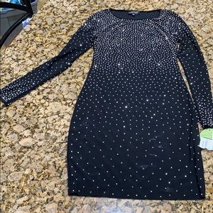 Fitted black sequin dress